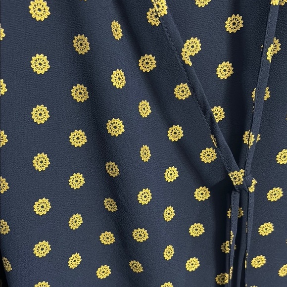 Michael Kors Navy Blouse with Gold Dots - Picture 8 of 8